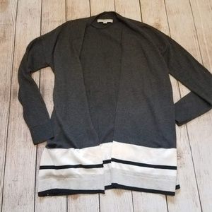 Loft Grey Open Front Cardigan Pockets (In. M)